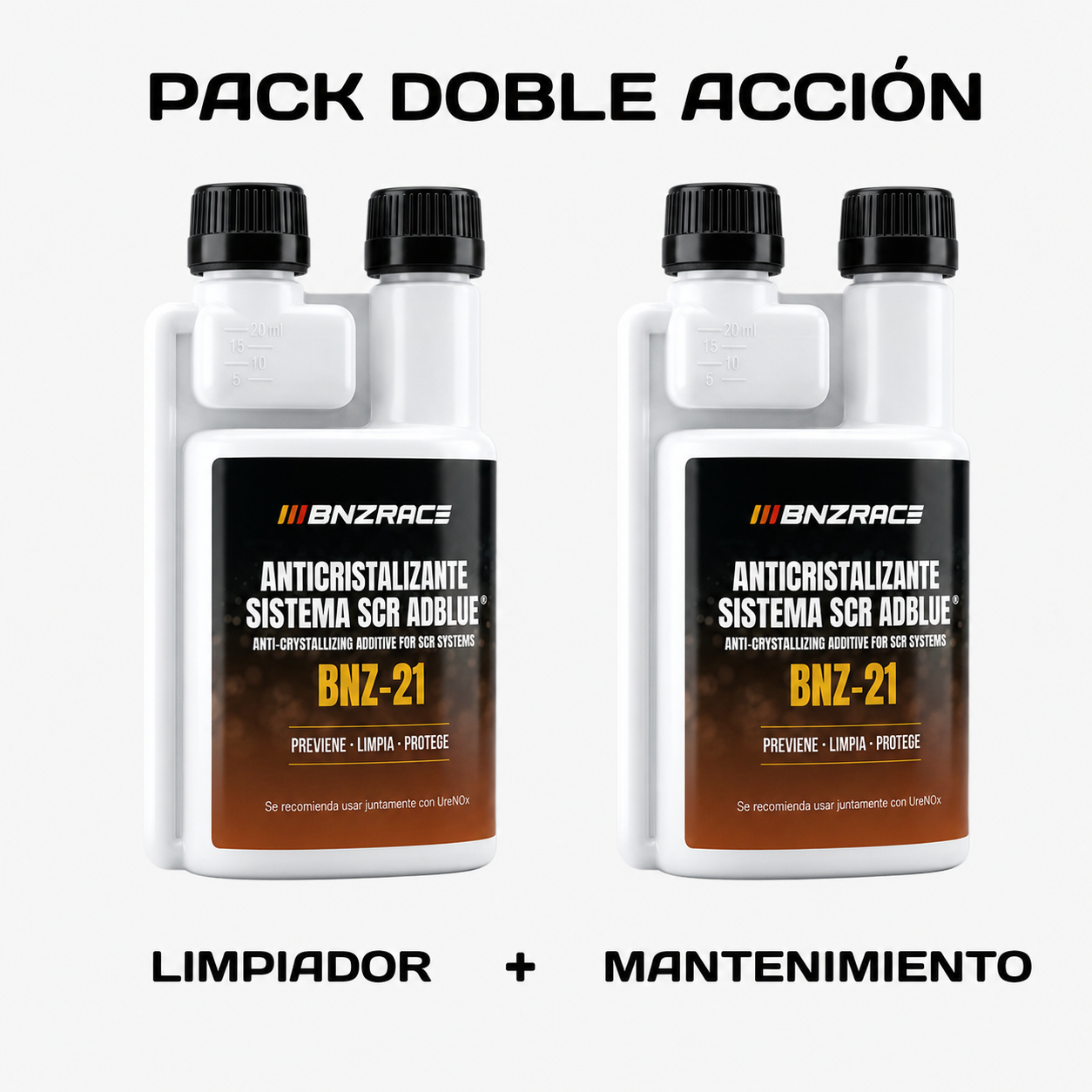 Pack Doble Acción. BNZ-21 Limpia y Previene con Anticristalizante AdBlue® BNZ-21