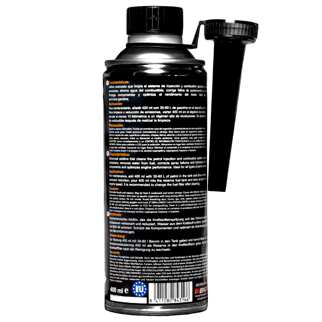 BNZ-20 Tratamiento y Limpiador de Inyección Gasolina con antifricción BNZ-96 - 400ml