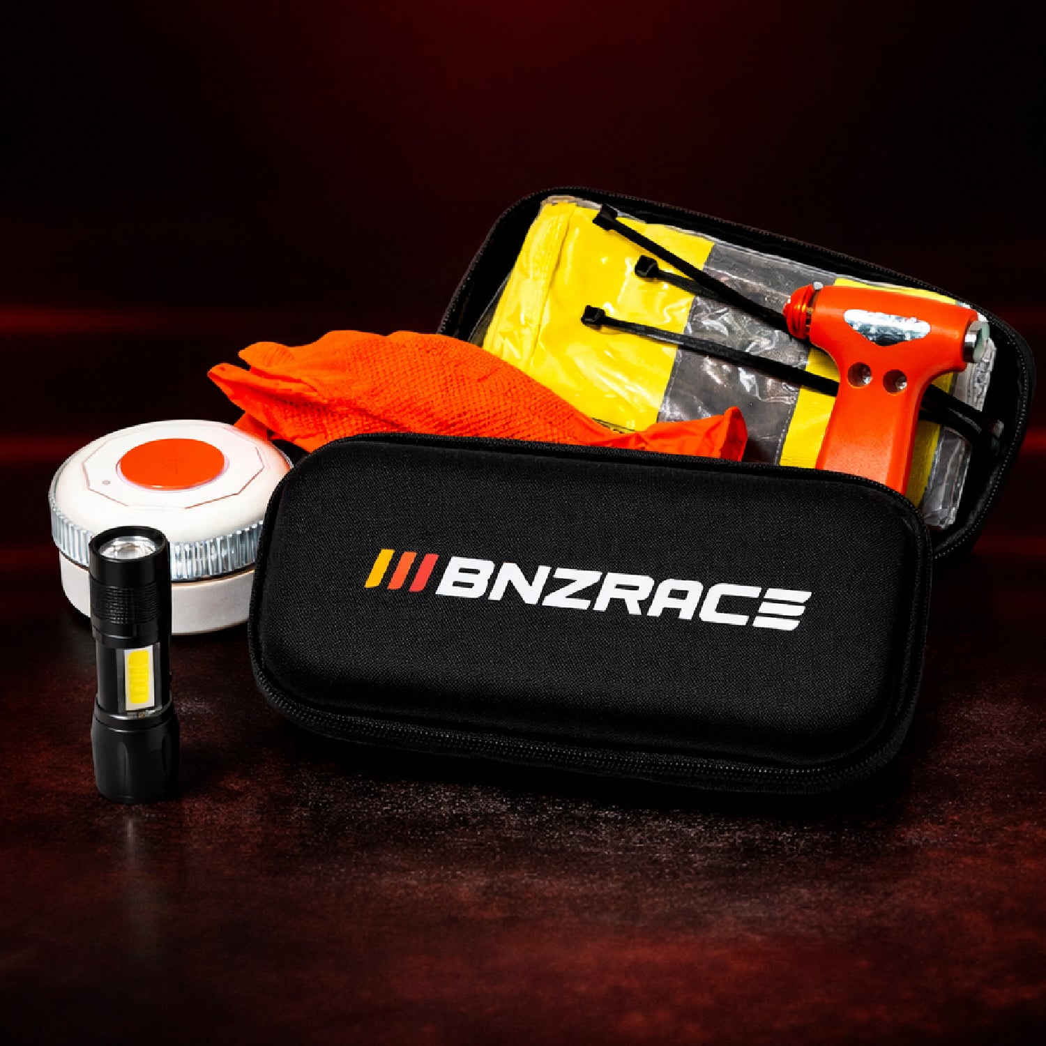 Kit de Emergencia BNZRace con Baliza V16 Conectada Y Homologada DGT
